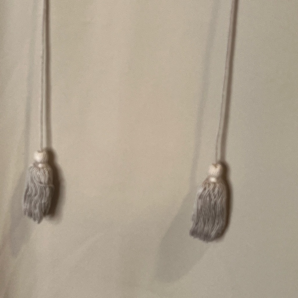 Tacera. XLarge Peasant top. Flare sleeve. Tassels. Taupe.. Lightweight. - Picture 3 of 5